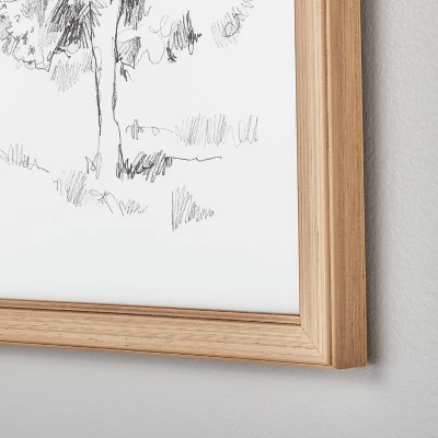 (Set Of 2) 12"x16" Tree Sketch Framed Wall Art Black/Cream - Hearth & Hand™ With Magnolia 4 (Set Of 2) 12"x16" Tree Sketch Framed Wall Art Black/Cream - Hearth & Hand™ With Magnolia - Image 2