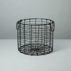 Round Wire Storage Basket With Handles Black - Hearth & Hand™ With Magnolia 12 Round Wire Storage Basket With Handles Black - Hearth & Hand™ With Magnolia -Hearth & Hand With Magnolia GUEST 120e63a7 77b2 4fd8 a437 cab6653b0a86