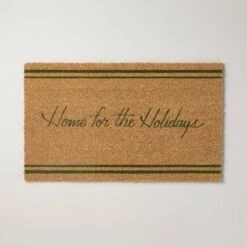 Home For The Holidays Coir Christmas Doormat Tan/Evergreen - Hearth & Hand™ With Magnolia -Hearth & Hand With Magnolia GUEST 13b31cfc 46c8 48a4 aa5b b1d7b81bcdb7