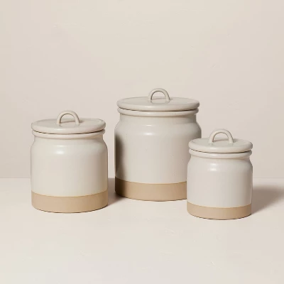 Dry Goods Stoneware Crock Canister Warm Gray/Clay - Hearth & Hand™ With Magnolia 4 Dry Goods Stoneware Crock Canister Warm Gray/Clay - Hearth & Hand™ With Magnolia - Image 2