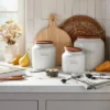 Dry Goods Stoneware Canister With Wood Lid Cream/Brown - Hearth & Hand™ With Magnolia -Hearth & Hand With Magnolia GUEST 1f1067e8 afa2 468c 98f6 015256fc36d2