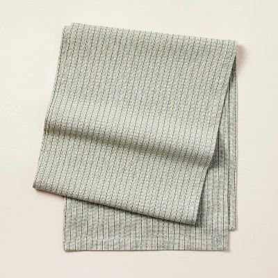 Textured Stripe Woven Table Runner Sage Green - Hearth & Hand™ With Magnolia 5 Textured Stripe Woven Table Runner Sage Green - Hearth & Hand™ With Magnolia - Image 3