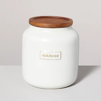 Dry Goods Stoneware Canister With Wood Lid Cream/Brown - Hearth & Hand™ With Magnolia 7 Dry Goods Stoneware Canister With Wood Lid Cream/Brown - Hearth & Hand™ With Magnolia - Image 5