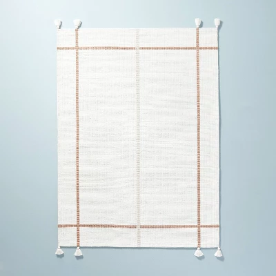 Bold Cross Stripes Tassel Rug Cream/Tan - Hearth & Hand™ With Magnolia 9 Bold Cross Stripes Tassel Rug Cream/Tan - Hearth & Hand™ With Magnolia - Image 7