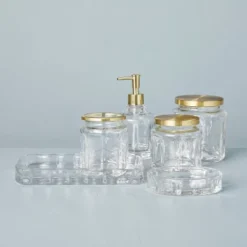 Sculpted Glass Soap/Lotion Pump Dispenser Clear/Brass - Hearth & Hand™ With Magnolia 6 Sculpted Glass Soap/Lotion Pump Dispenser Clear/Brass - Hearth & Hand™ With Magnolia -Hearth & Hand With Magnolia GUEST 455ed591 95e4 40c5 b1f9 9326a2b9e7de 2