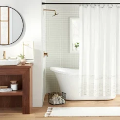 24" X 60" Solid Tassels Bath Rug Sour Cream - Hearth & Hand⢠With Magnolia