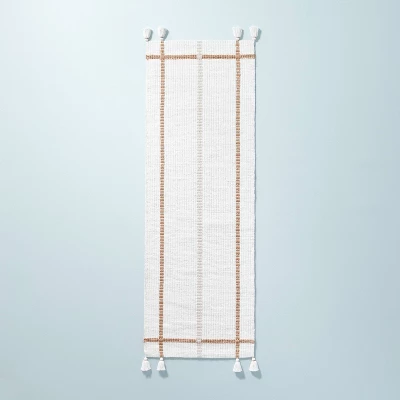 Bold Cross Stripes Tassel Rug Cream/Tan - Hearth & Hand™ With Magnolia 6 Bold Cross Stripes Tassel Rug Cream/Tan - Hearth & Hand™ With Magnolia - Image 4