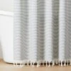 Ticking Stripe Woven Shower Curtain Gray/Cream - Hearth & Hand™ With Magnolia -Hearth & Hand With Magnolia GUEST 5500a55b 7362 4126 b673 ec4a2638a49e