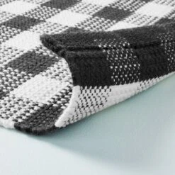 Textured Gingham Indoor/Outdoor Woven Area Rug Dark Gray/Cream - Hearth & Hand™ With Magnolia 9 Textured Gingham Indoor/Outdoor Woven Area Rug Dark Gray/Cream - Hearth & Hand™ With Magnolia -Hearth & Hand With Magnolia GUEST 59c84c51 ff59 41d4 aafd 9637c81802a5