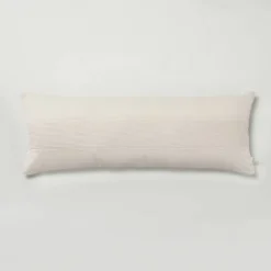 16"x42" Slub Center Stripe Oversized Lumbar Bed Pillow - Hearth & Hand™ With Magnolia -Hearth & Hand With Magnolia GUEST 59c94da2 2910 417b 9717 22b1103abb33