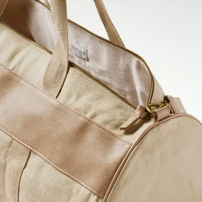 Canvas Travel Duffel Bag Khaki - Hearth & Hand™ With Magnolia 3 Canvas Travel Duffel Bag Khaki - Hearth & Hand™ With Magnolia - Image 2