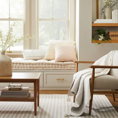 Tasseled Color Block Woven Throw Blanket - Hearth & Hand™ With Magnolia 3 Tasseled Color Block Woven Throw Blanket - Hearth & Hand™ With Magnolia