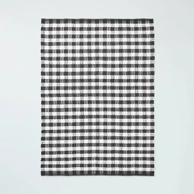 Textured Gingham Indoor/Outdoor Woven Area Rug Dark Gray/Cream - Hearth & Hand™ With Magnolia 7 Textured Gingham Indoor/Outdoor Woven Area Rug Dark Gray/Cream - Hearth & Hand™ With Magnolia - Image 5