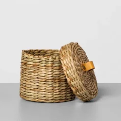 Woven Bath Storage Canister Beige - Hearth & Hand⢠With Magnolia