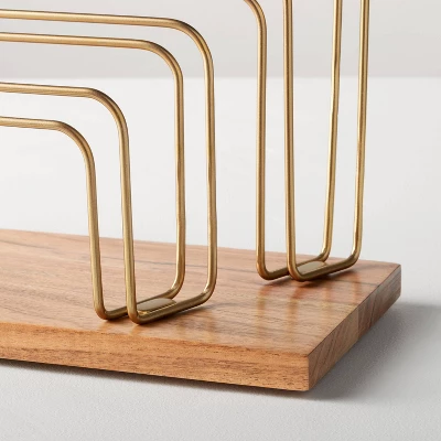 Wood & Steel Letter Sorter Brown/Brass - Hearth & Hand™ With Magnolia 4 Wood & Steel Letter Sorter Brown/Brass - Hearth & Hand™ With Magnolia - Image 2