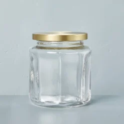 Sculpted Glass Canister Clear/Brass - Hearth & Hand™ With Magnolia -Hearth & Hand With Magnolia GUEST 915af183 2194 4587 ac6b 1c8b82b24702