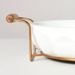 3qt Oven-to-Table Fluted Stoneware Round Baking Dish With Cradle Carrier Cream - Hearth & Hand™ With Magnolia -Hearth & Hand With Magnolia GUEST 946b3778 a0ff 4ff7 bb95 3c491bb7f6bb