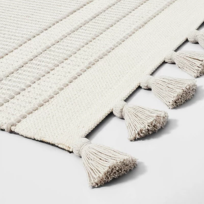 Texture Border Stripe Rug Cream/Silver Gray - Hearth & Hand™ With Magnolia 4 Texture Border Stripe Rug Cream/Silver Gray - Hearth & Hand™ With Magnolia - Image 2