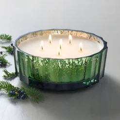 Mercury Glass Cypress & Pine Jar Christmas Candle Green 32oz - Hearth & Hand⢠With Magnolia