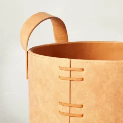 Faux Leather Storage Bin Camel Brown - Hearth & Hand™ With Magnolia -Hearth & Hand With Magnolia GUEST a690a4f2 fdff 45a8 bfee d68985dd8506