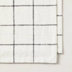 20"x90" Grid Lines Woven Table Runner Cream/Gray - Hearth & Hand™ With Magnolia -Hearth & Hand With Magnolia GUEST b58c841a 4d30 44cf 8c94 5ff7904e1584