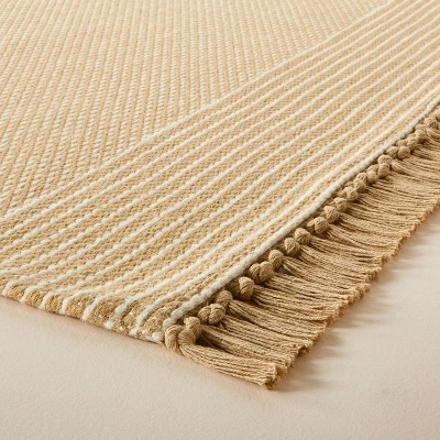 Patterned Border Stripe Area Rug Khaki - Hearth & Hand™ With Magnolia 4 Patterned Border Stripe Area Rug Khaki - Hearth & Hand™ With Magnolia - Image 2