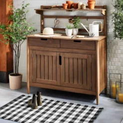 Textured Gingham Indoor/Outdoor Woven Area Rug Dark Gray/Cream - Hearth & Hand⢠With Magnolia