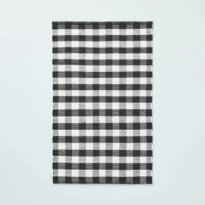 Textured Gingham Indoor/Outdoor Woven Area Rug Dark Gray/Cream - Hearth & Hand™ With Magnolia 6 Textured Gingham Indoor/Outdoor Woven Area Rug Dark Gray/Cream - Hearth & Hand™ With Magnolia - Image 4