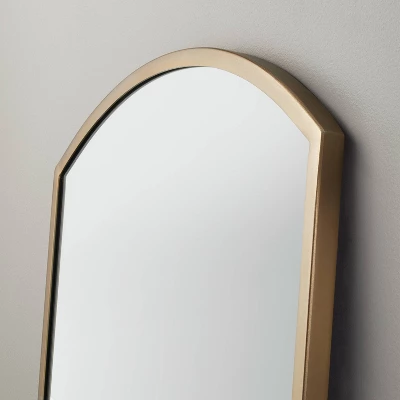 Arched 19"x64" Rectangular Metal Leaning Floor Mirror Brass - Hearth & Hand™ With Magnolia 4 Arched 19"x64" Rectangular Metal Leaning Floor Mirror Brass - Hearth & Hand™ With Magnolia - Image 2