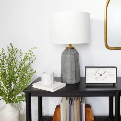 Carved Ceramic Table Lamp Dark Gray (Includes LED Light Bulb) - Hearth & Hand™ With Magnolia 3 Carved Ceramic Table Lamp Dark Gray (Includes LED Light Bulb) - Hearth & Hand™ With Magnolia