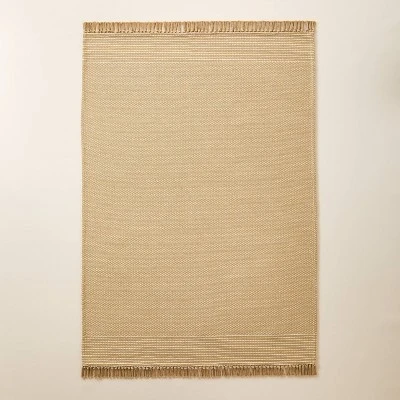 Patterned Border Stripe Area Rug Khaki - Hearth & Hand™ With Magnolia 8 Patterned Border Stripe Area Rug Khaki - Hearth & Hand™ With Magnolia - Image 6