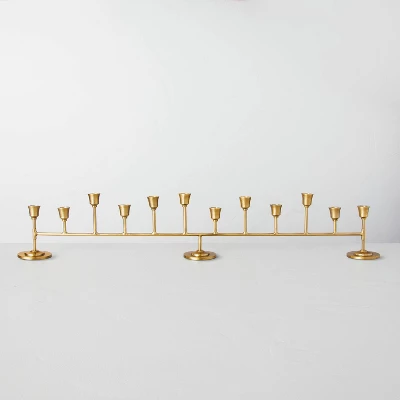 Antiqued Metal Taper Candelabra Brass Finish - Hearth & Hand™ With Magnolia 7 Antiqued Metal Taper Candelabra Brass Finish - Hearth & Hand™ With Magnolia - Image 5