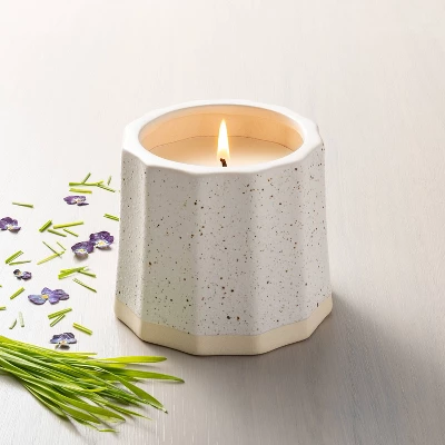 Wide Fluted Speckled Ceramic Pampas Jar Candle Tonal Cream 11oz - Hearth & Hand™ With Magnolia 3 Wide Fluted Speckled Ceramic Pampas Jar Candle Tonal Cream 11oz - Hearth & Hand™ With Magnolia