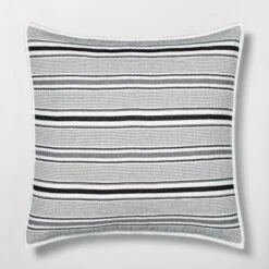 Textured Stripe Pillow Sham Dark Gray/Cream - Hearth & Hand™ With Magnolia -Hearth & Hand With Magnolia GUEST e5d23bbb adcc 4d87 a960 dc48647436f7